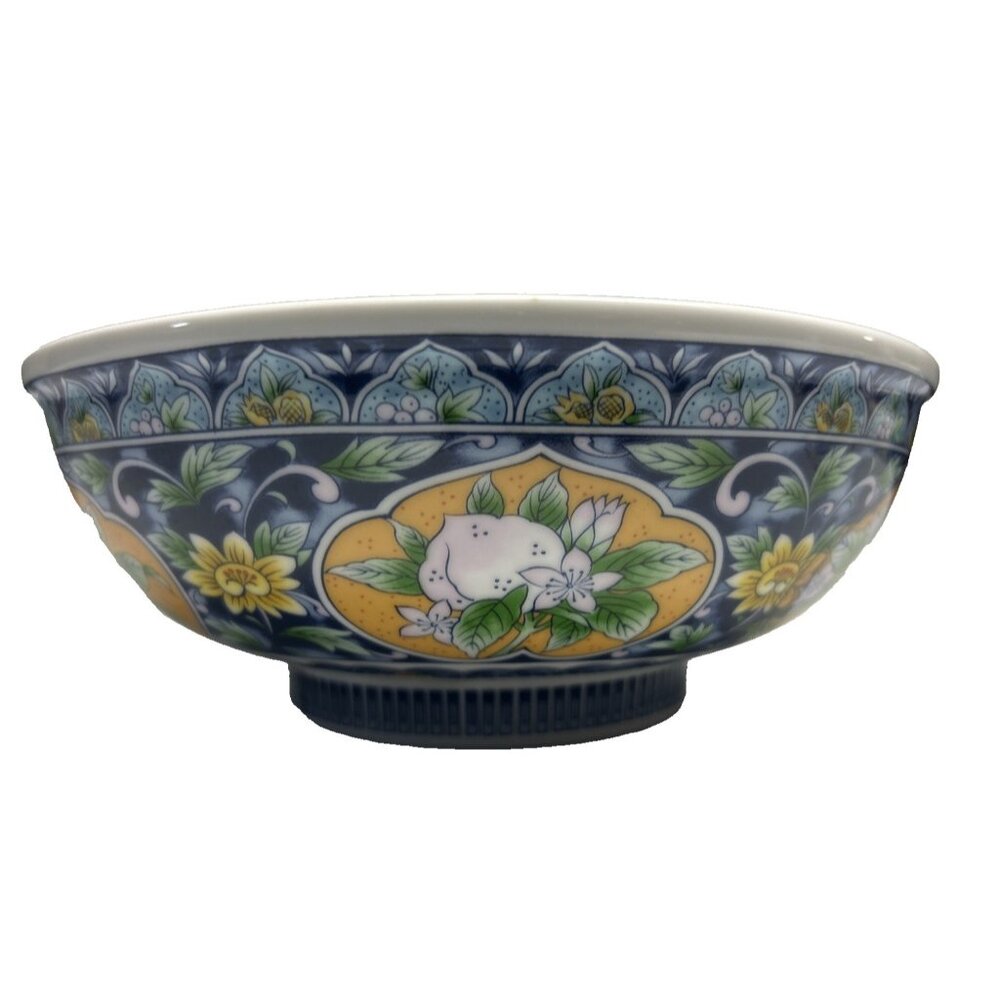 Andrea By Sadek Decorative Bowl Centerpiece Floral Decor Imari Porcelain